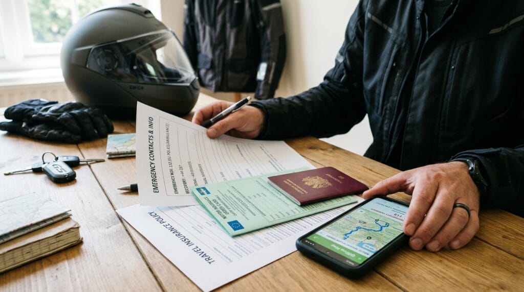Controllo documenti e assicurazione prima di un viaggio in moto in Europa